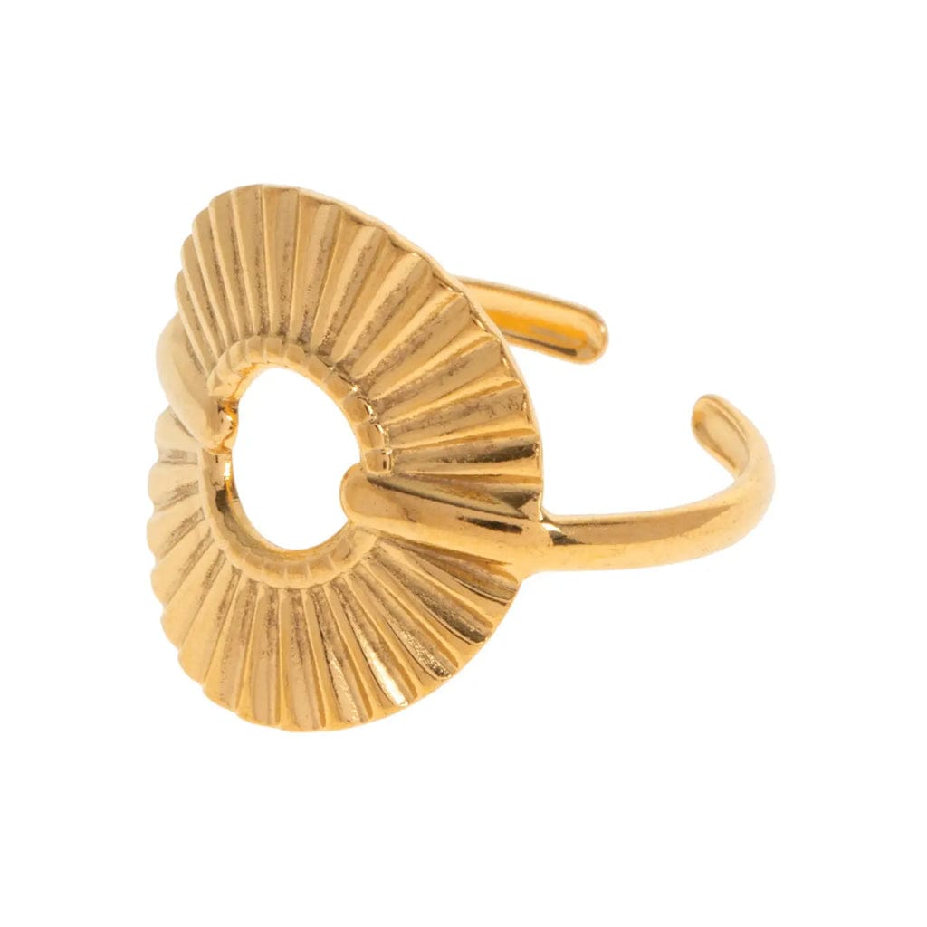 14K Gold Sunburst Open Ring