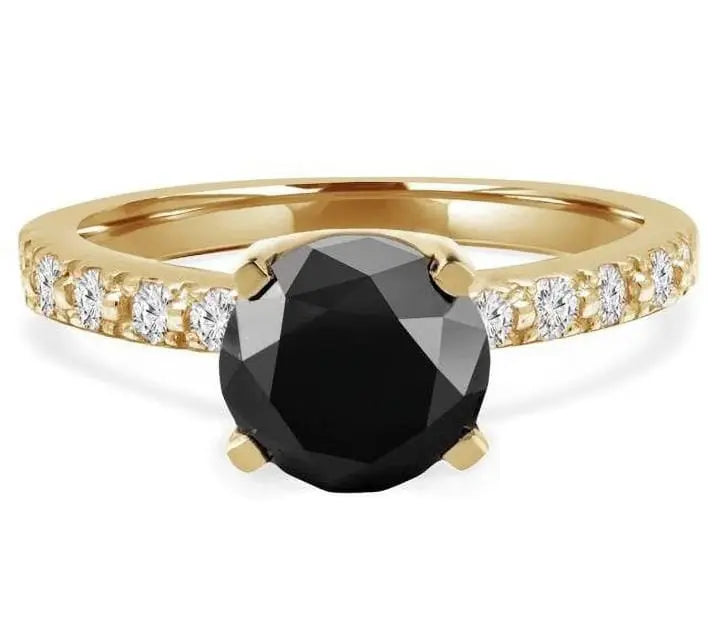 Black Spinel Rose Gold Ring Adjustable Gleamora