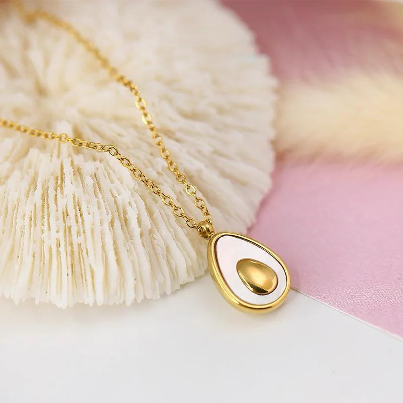 Avocado Shell Pendant Necklace