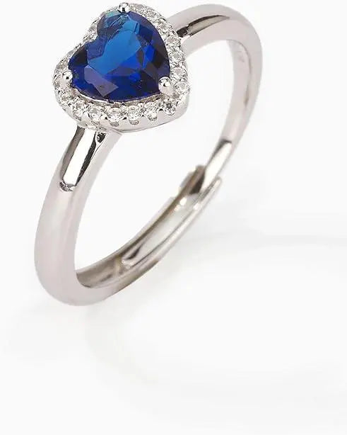 "Be Mine" Sapphire Heart Ring, Adjustable - Gleamora