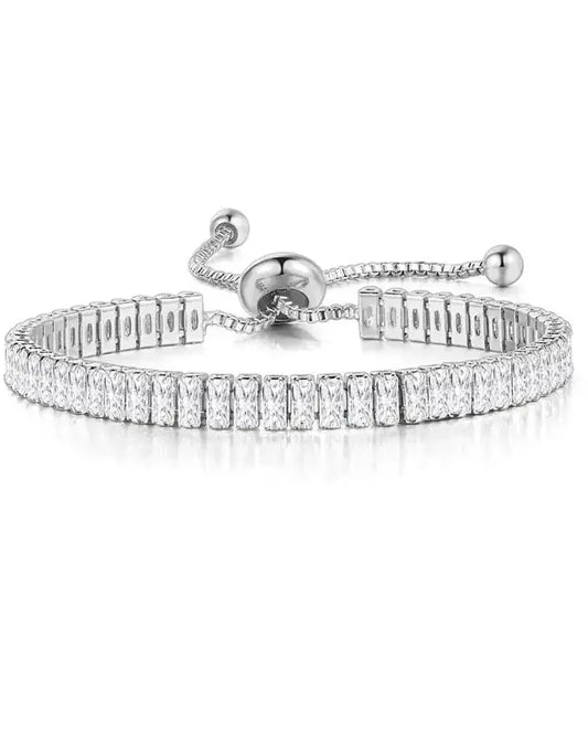 Rectangular Cubic Zirconia Bracelet Adjustable JEWELRY Gleamora