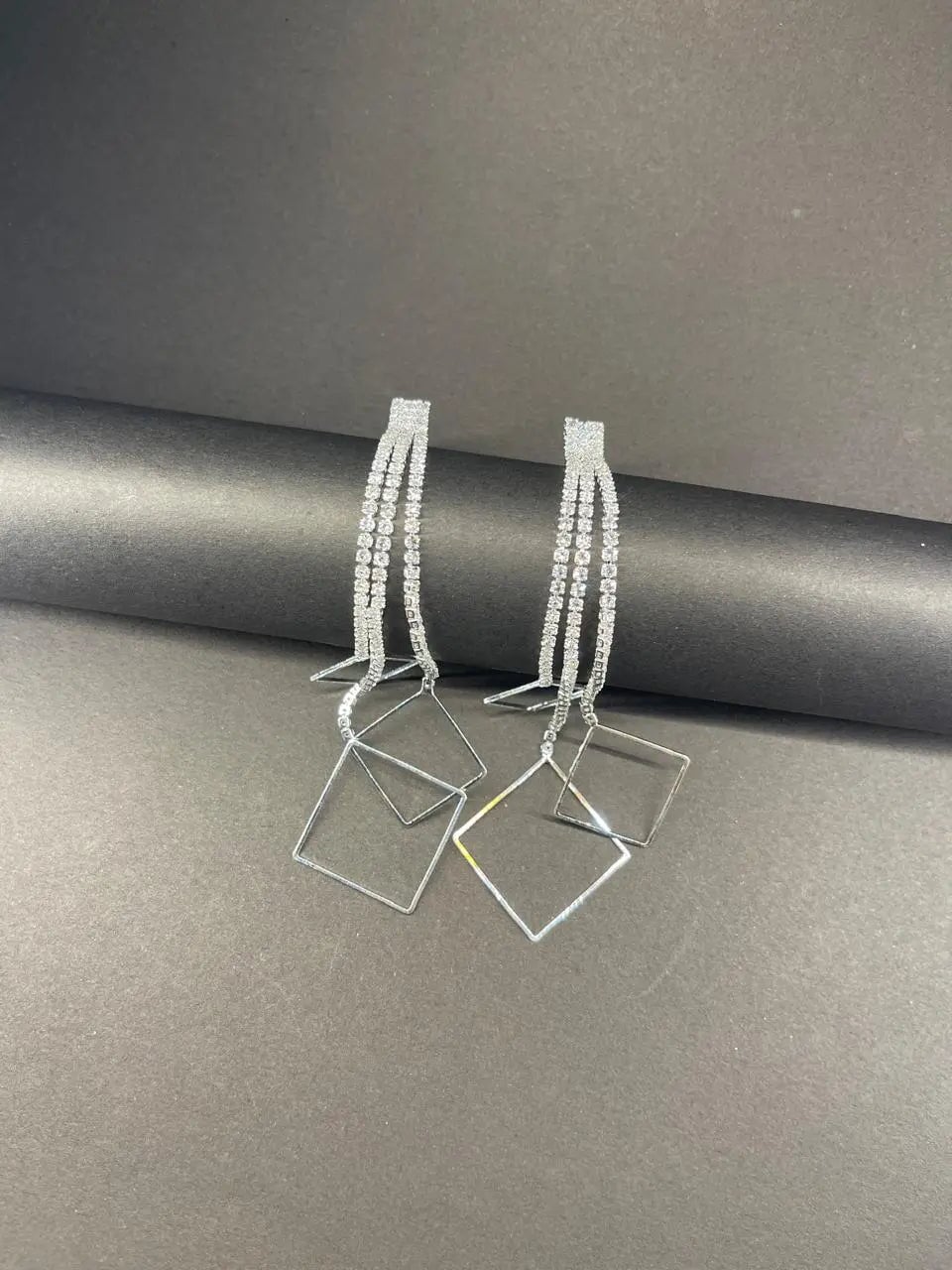 Square Threader Silver Earrings Earrings Gleamora 